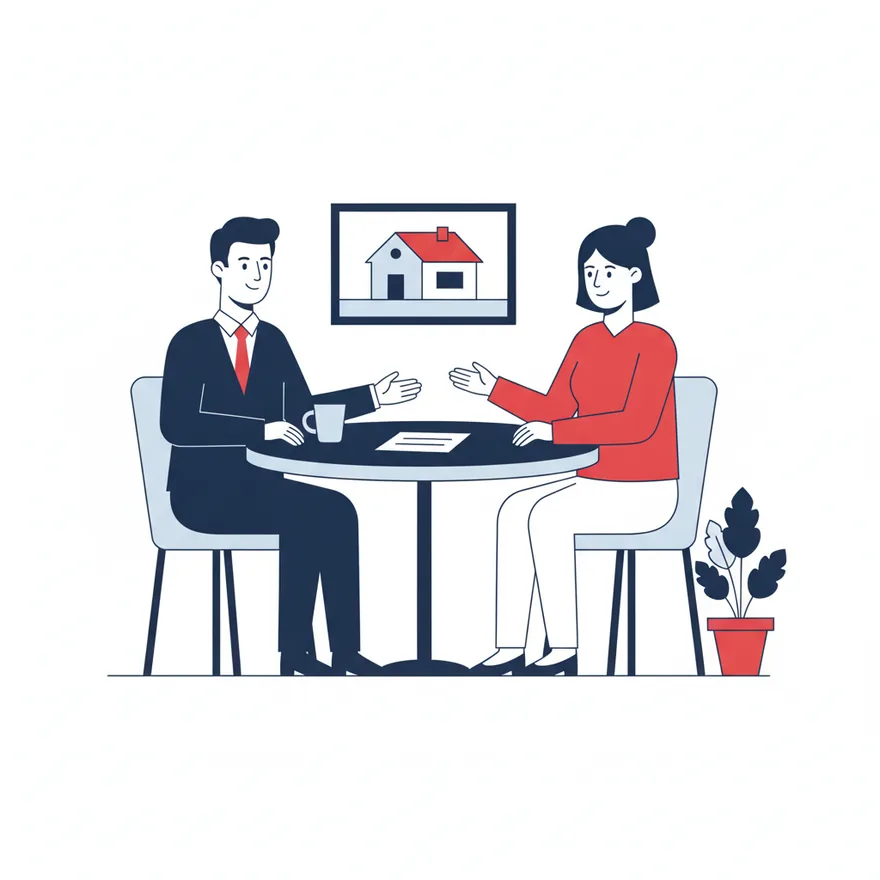 Loan officer meeting a borrower